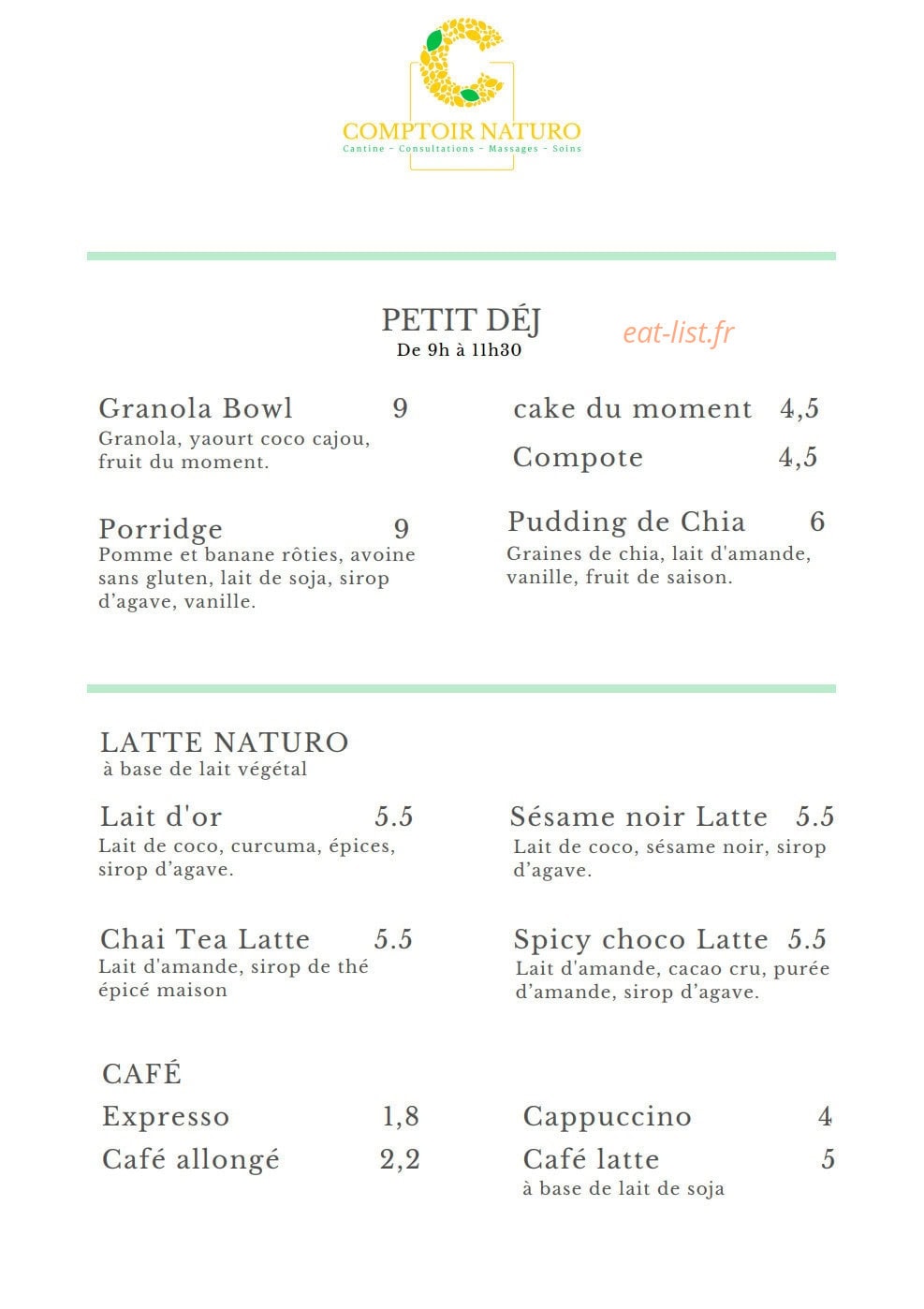 Comptoir Naturo — carte page 2