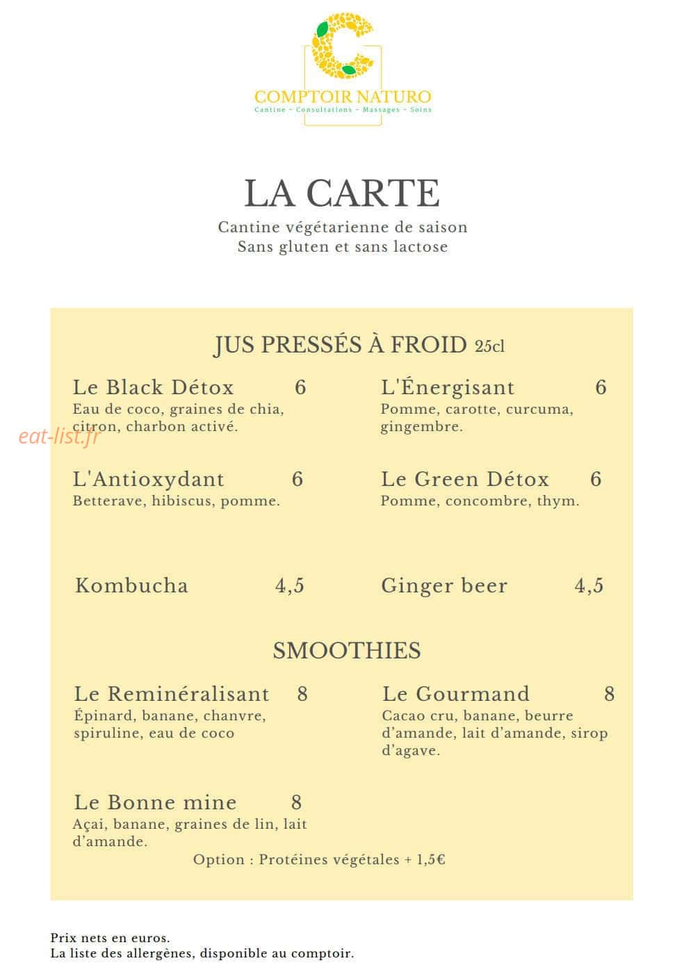 Comptoir Naturo — carte page 5