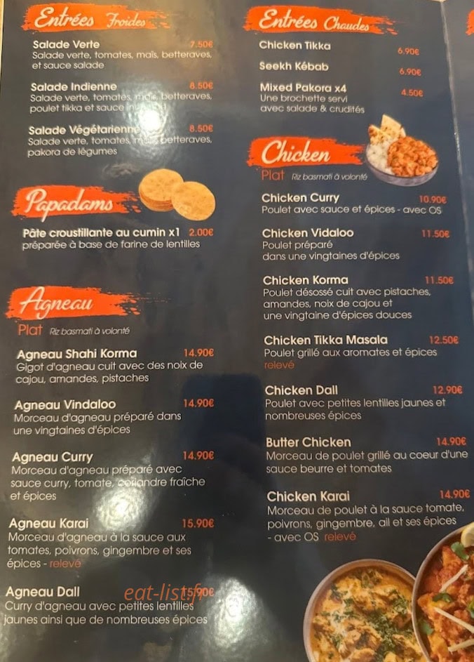 Cook & spicy — carte page 1