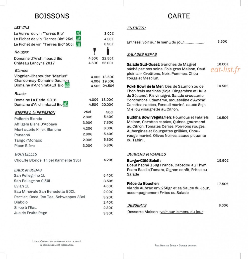 Côté Jardin — carte page 1