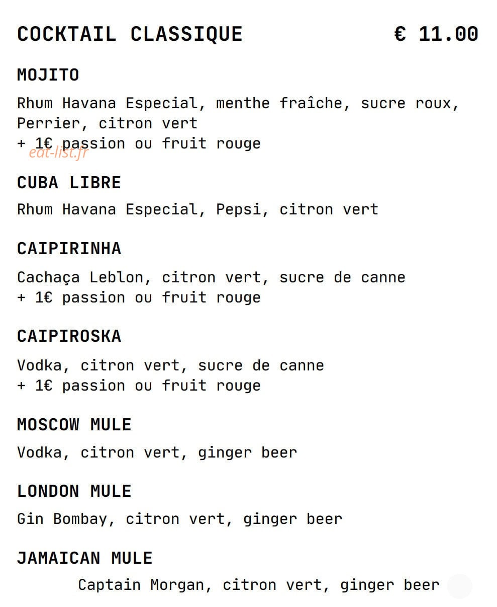 Coyot Bar — carte page 11