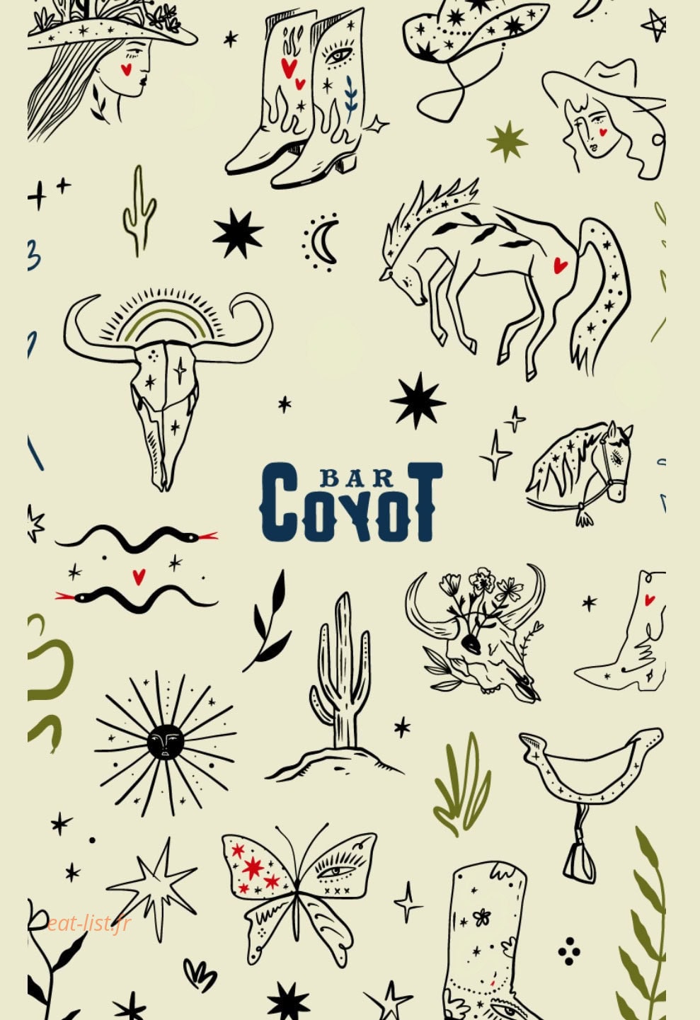 Coyot Bar — carte page 1