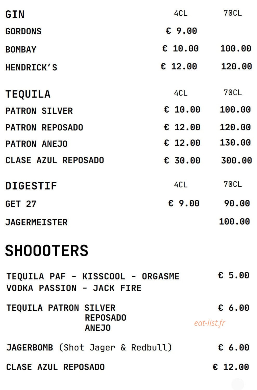 Coyot Bar — carte page 15