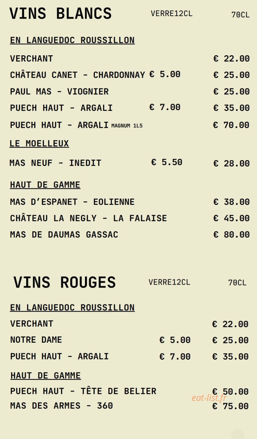 Coyot Bar — carte page 9