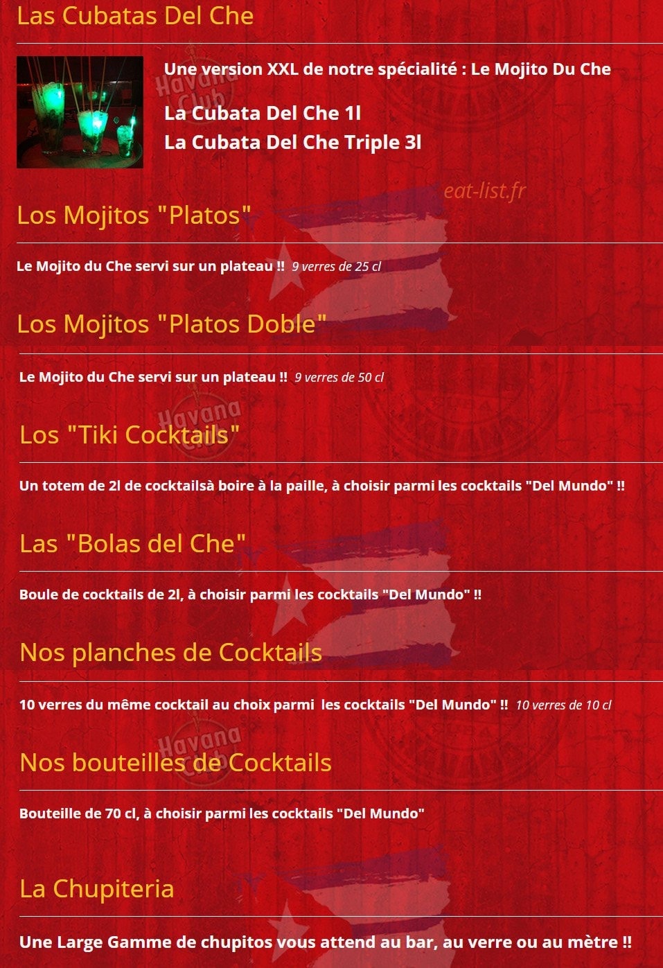 Cubanito — carte page 6