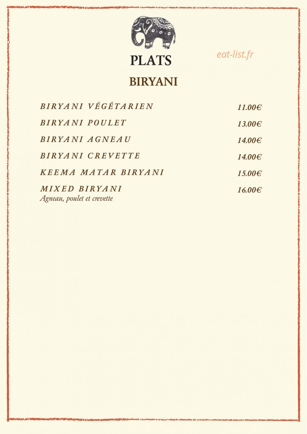 Curry Masala — carte page 5