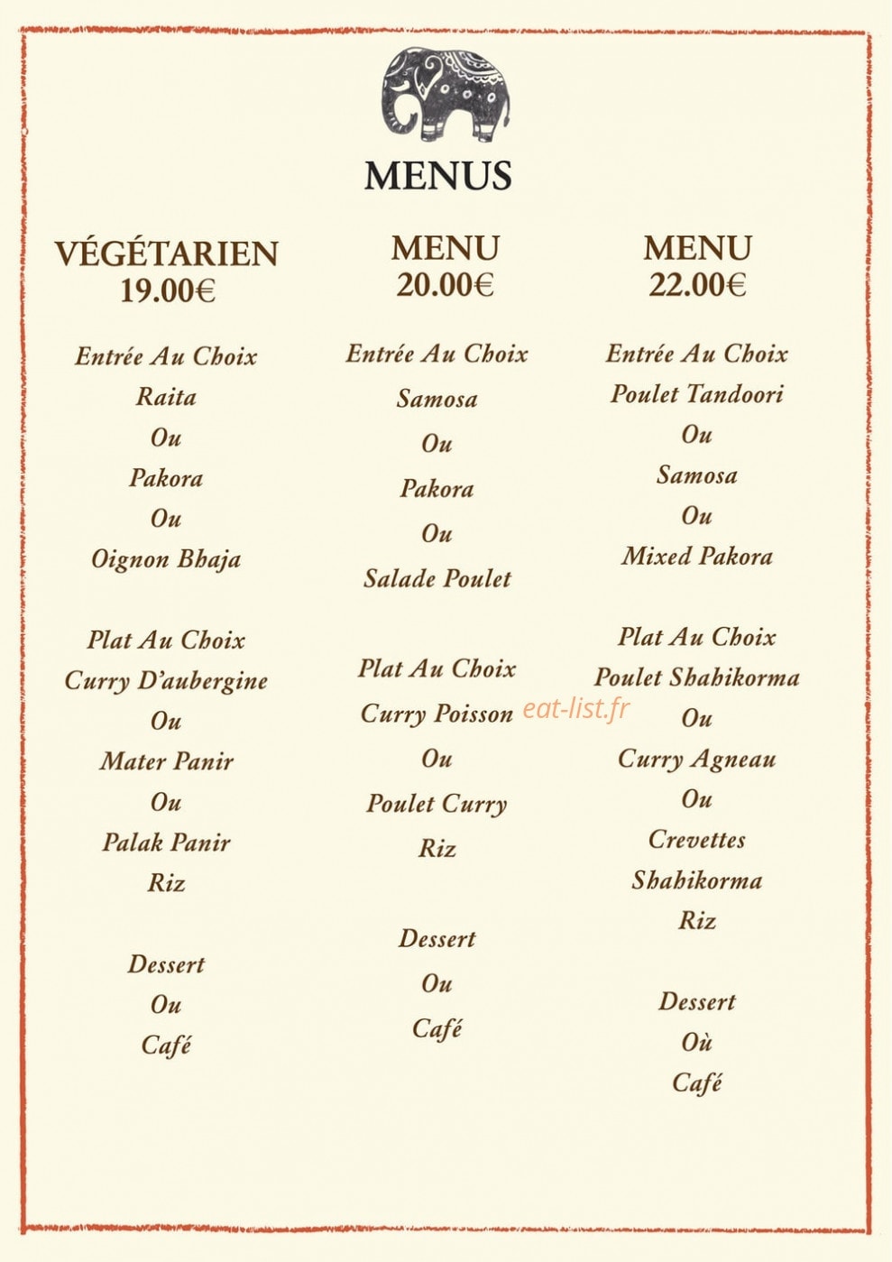 Curry Masala — carte page 7