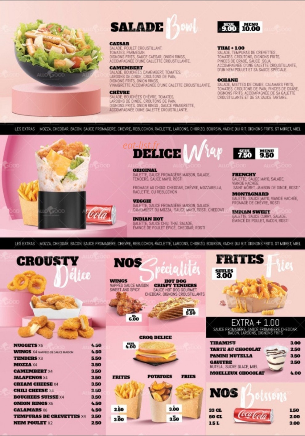 Delice Tacos — carte page 1