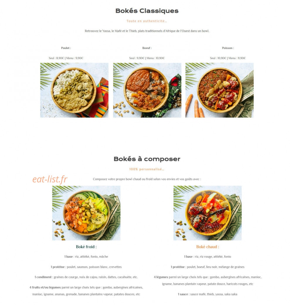 Djaam Fresh Food — carte page 2
