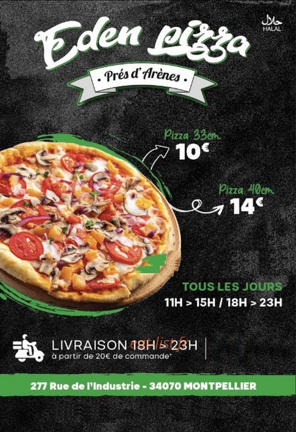 Eden Pizza — carte page 1