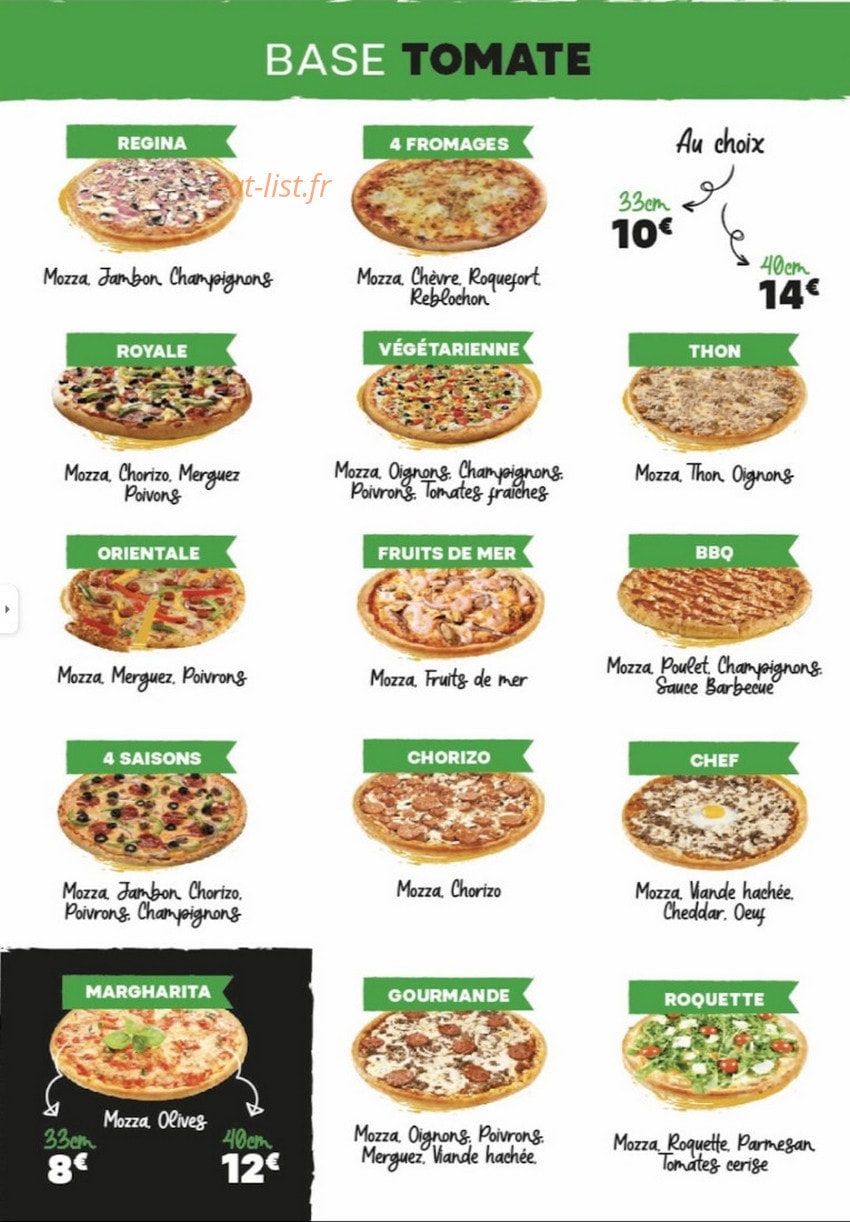 Eden Pizza — carte page 3