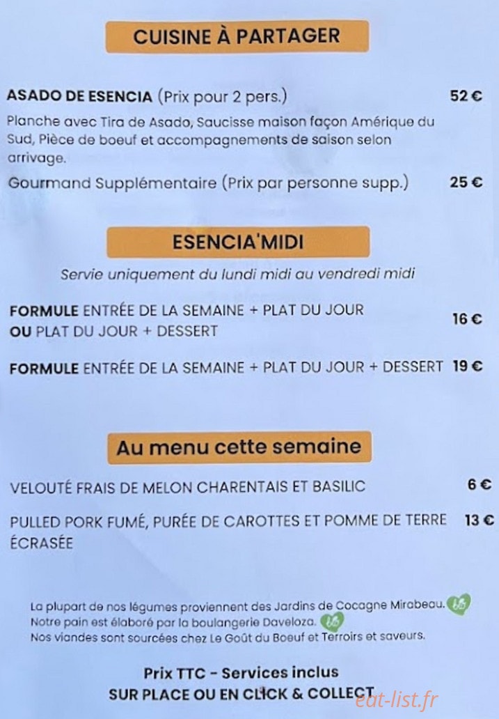 Esencia — carte page 2