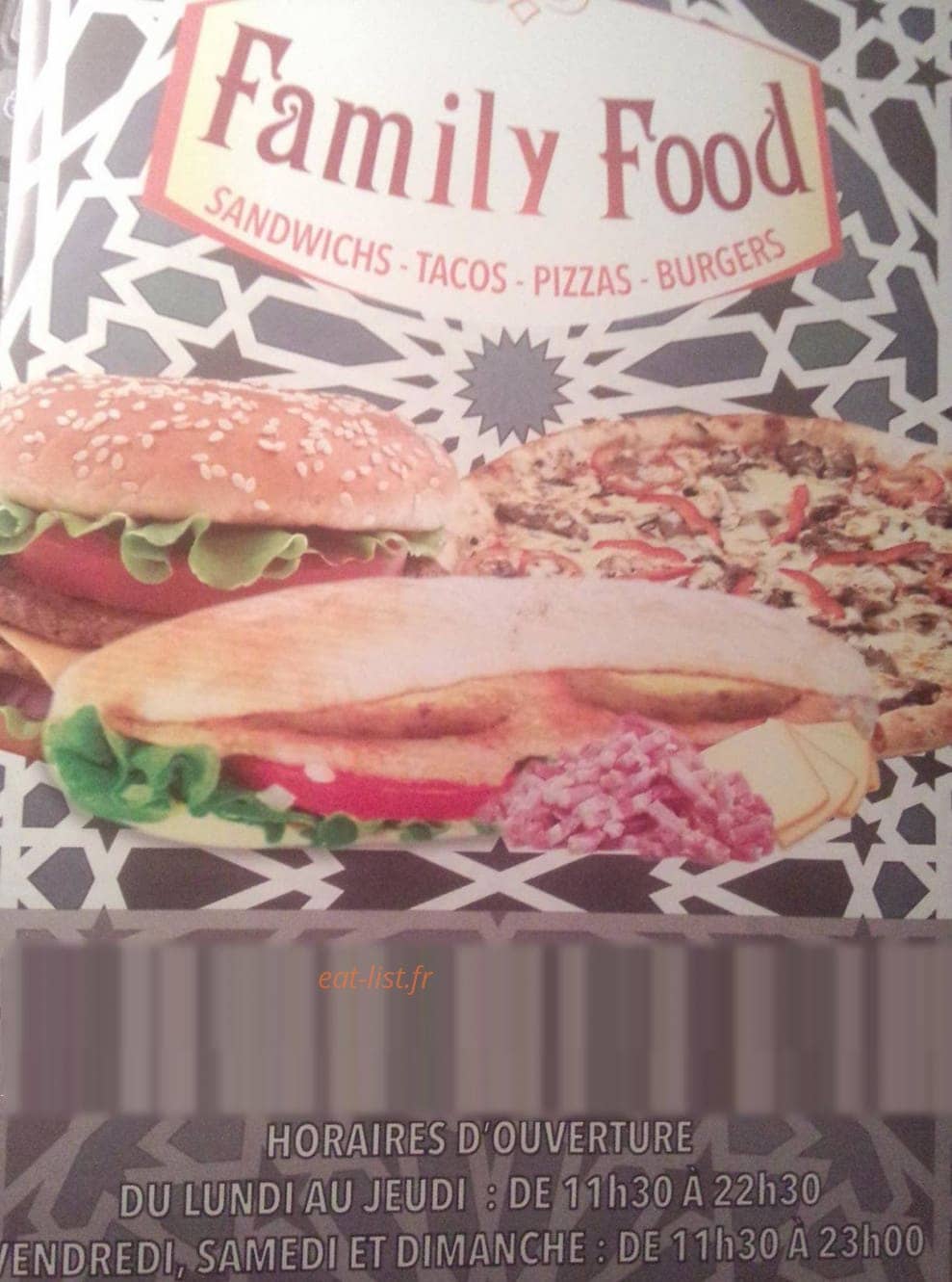 Family food — carte page 1