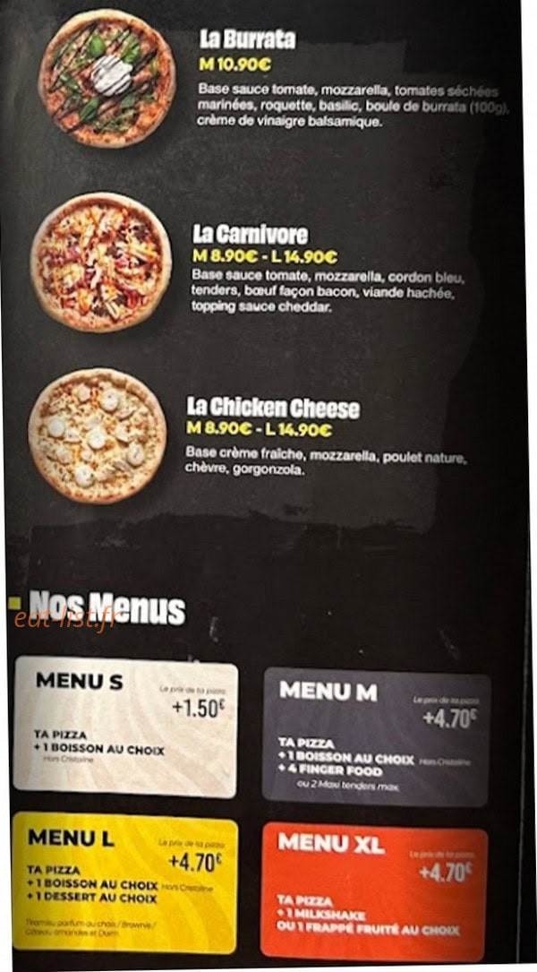 Five Pizza Original — carte page 3