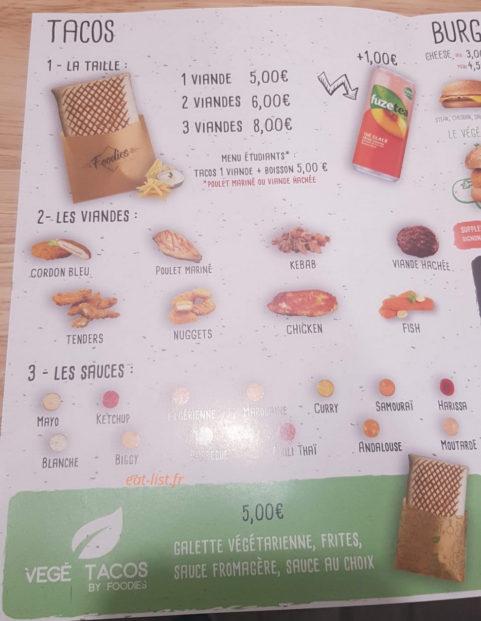 Foodies — carte page 1