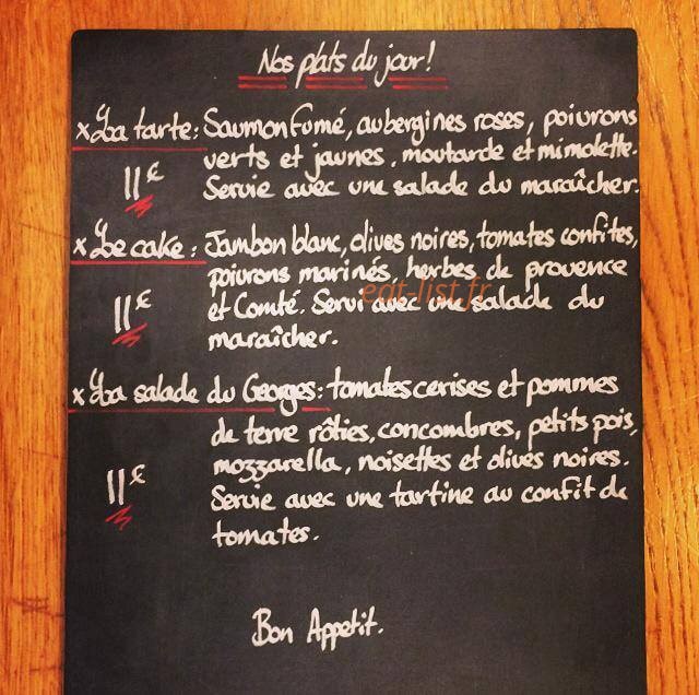 Georges Café — carte page 1