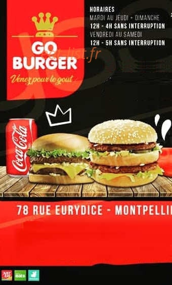 Go Burger — carte page 1