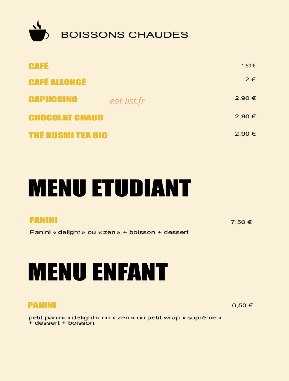Good Vibes — carte page 10