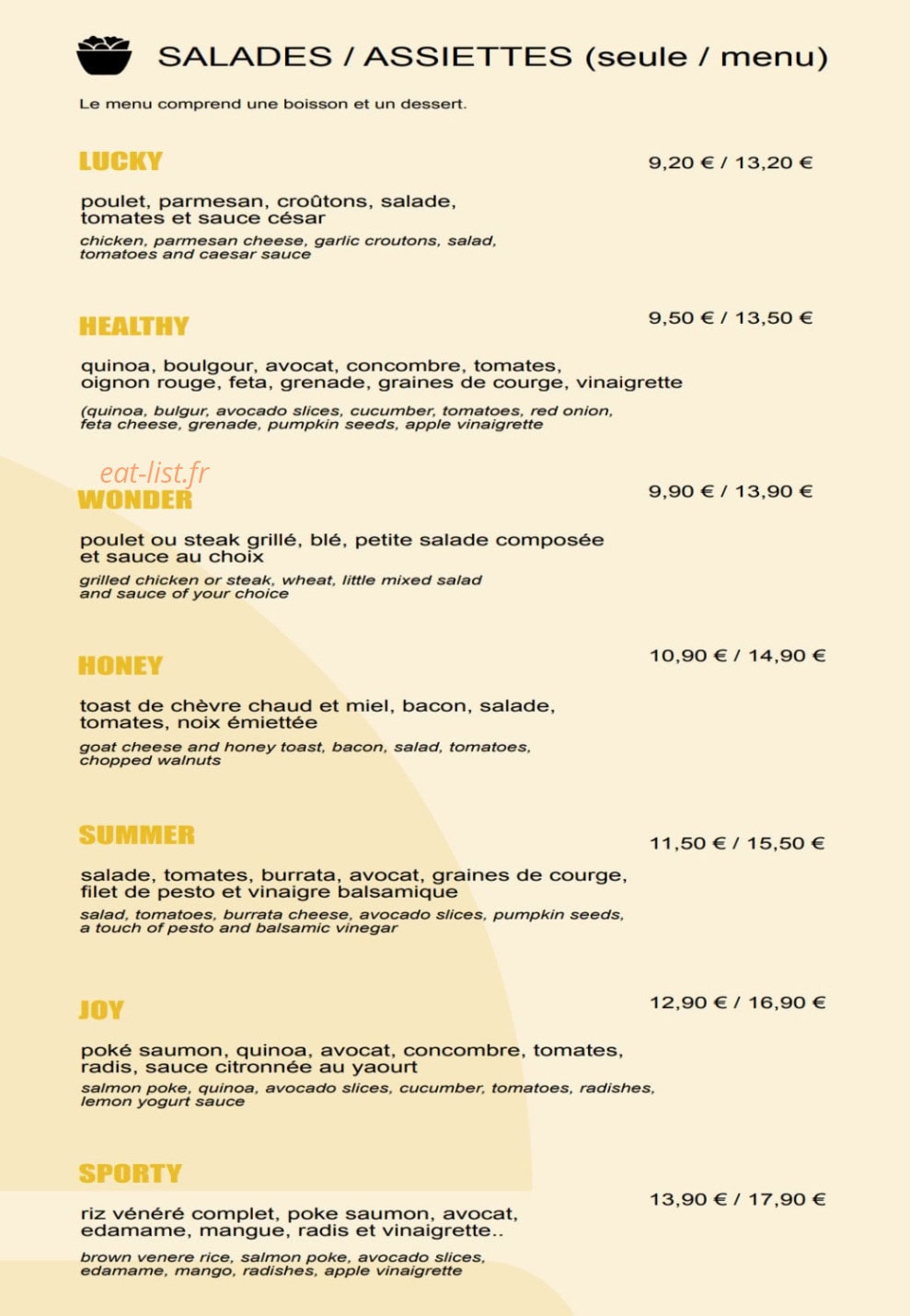 Good Vibes — carte page 6