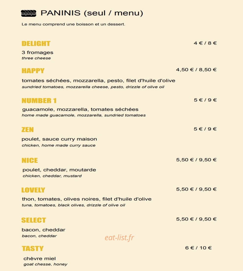 Good Vibes — carte page 4