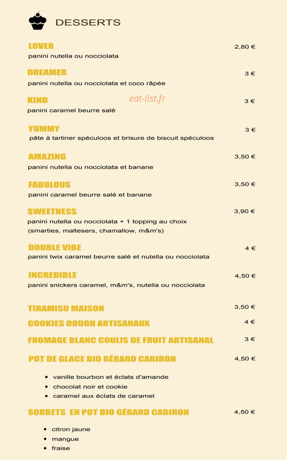Good Vibes — carte page 8