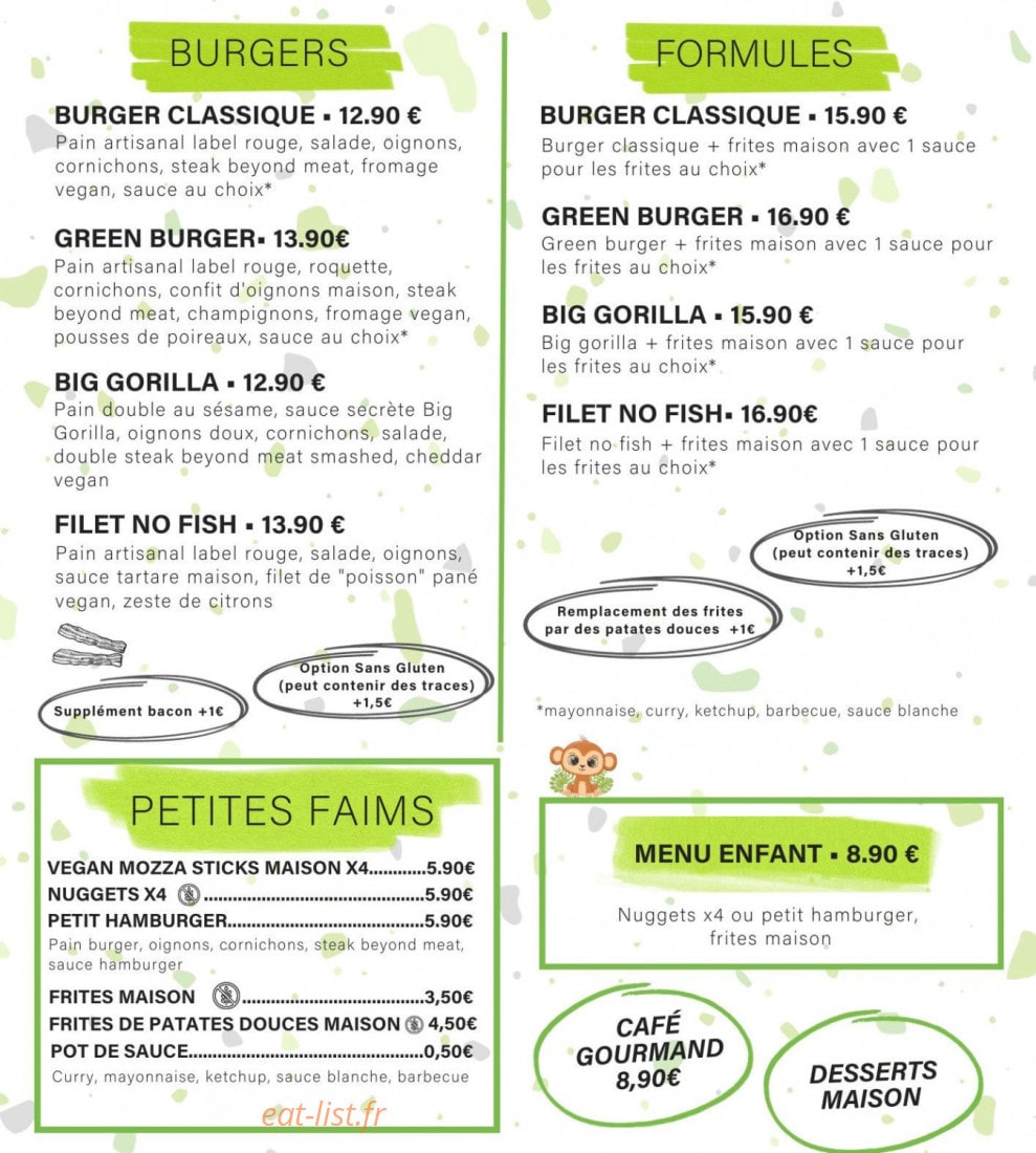 Green Gorilla — carte page 1