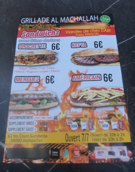 Grillade Al mashallah — carte page 1