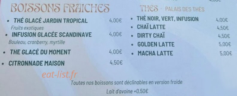 Groove Café — carte page 2