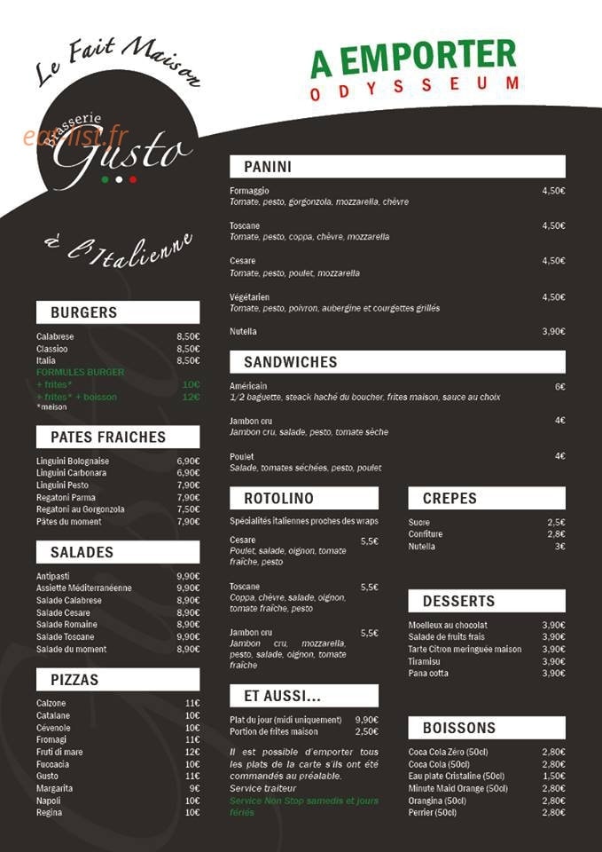 Gusto — carte page 1
