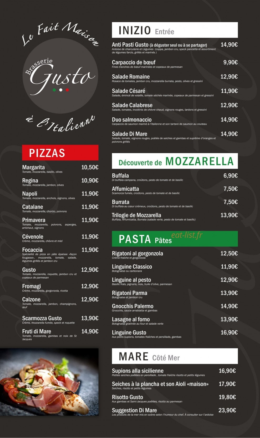 Gusto — carte page 1