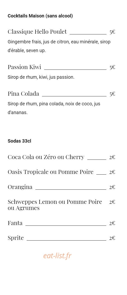 Hello Poulet — carte page 4