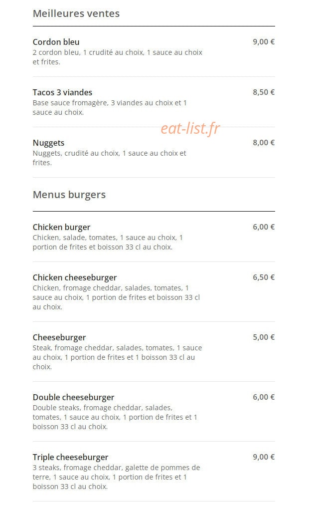 Hop & Food Kebab — carte page 1
