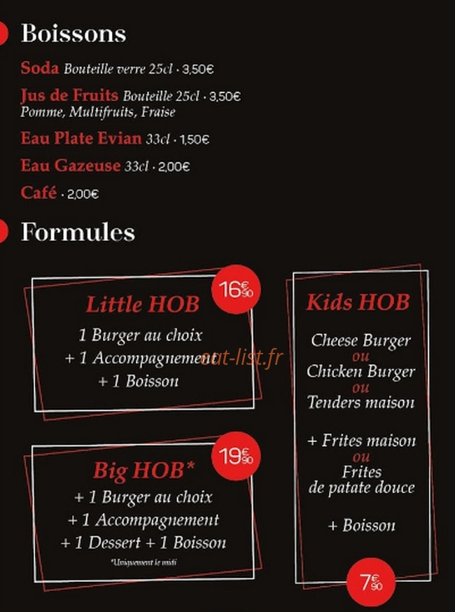 House of Burger — carte page 1