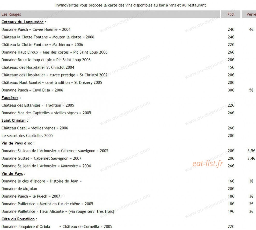 In Vino Veritas — carte page 1
