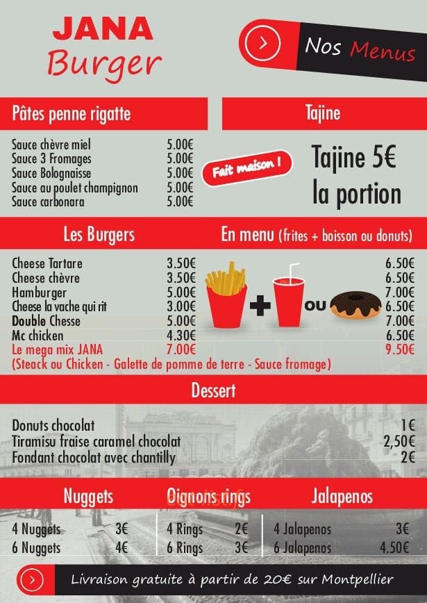 Jana burger — carte page 2