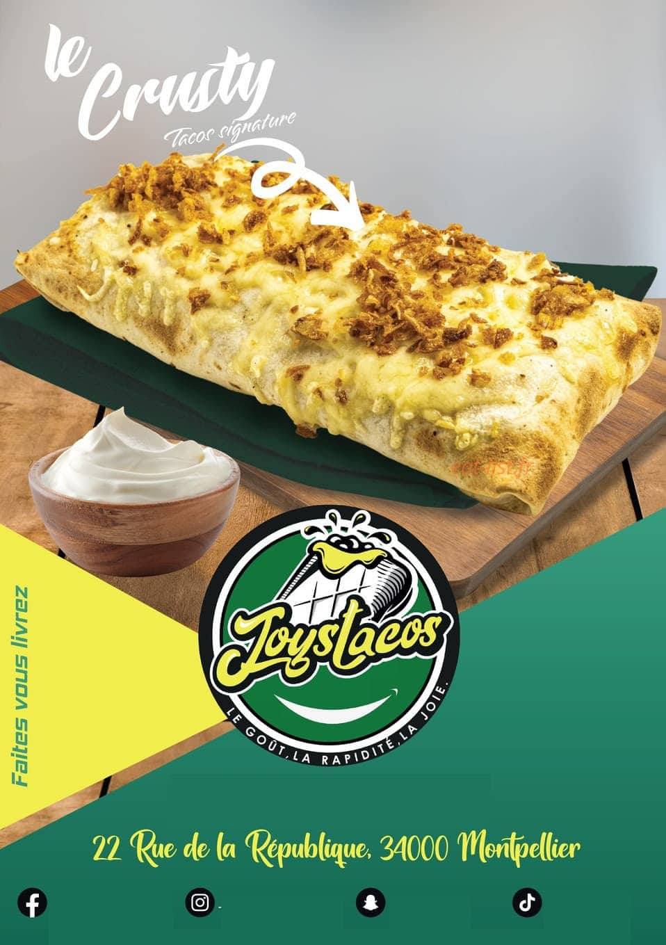 Joys Tacos Montpellier — carte page 1