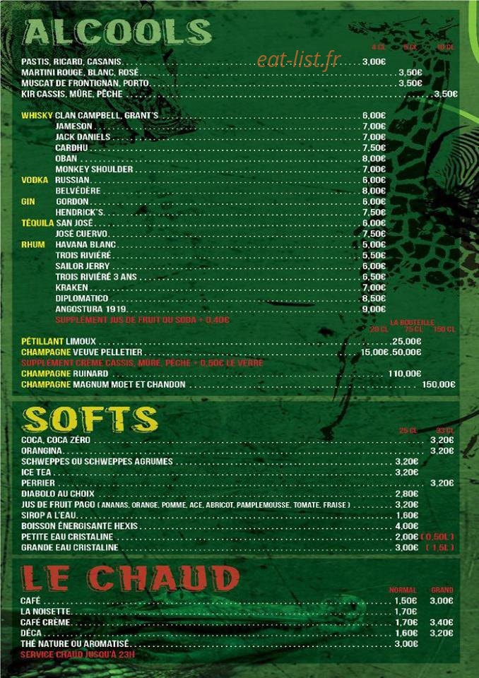 Jungle Pub — carte page 5