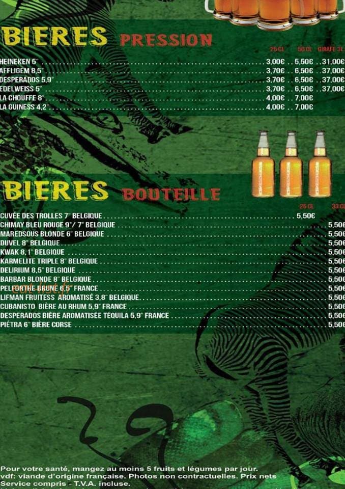 Jungle Pub — carte page 4