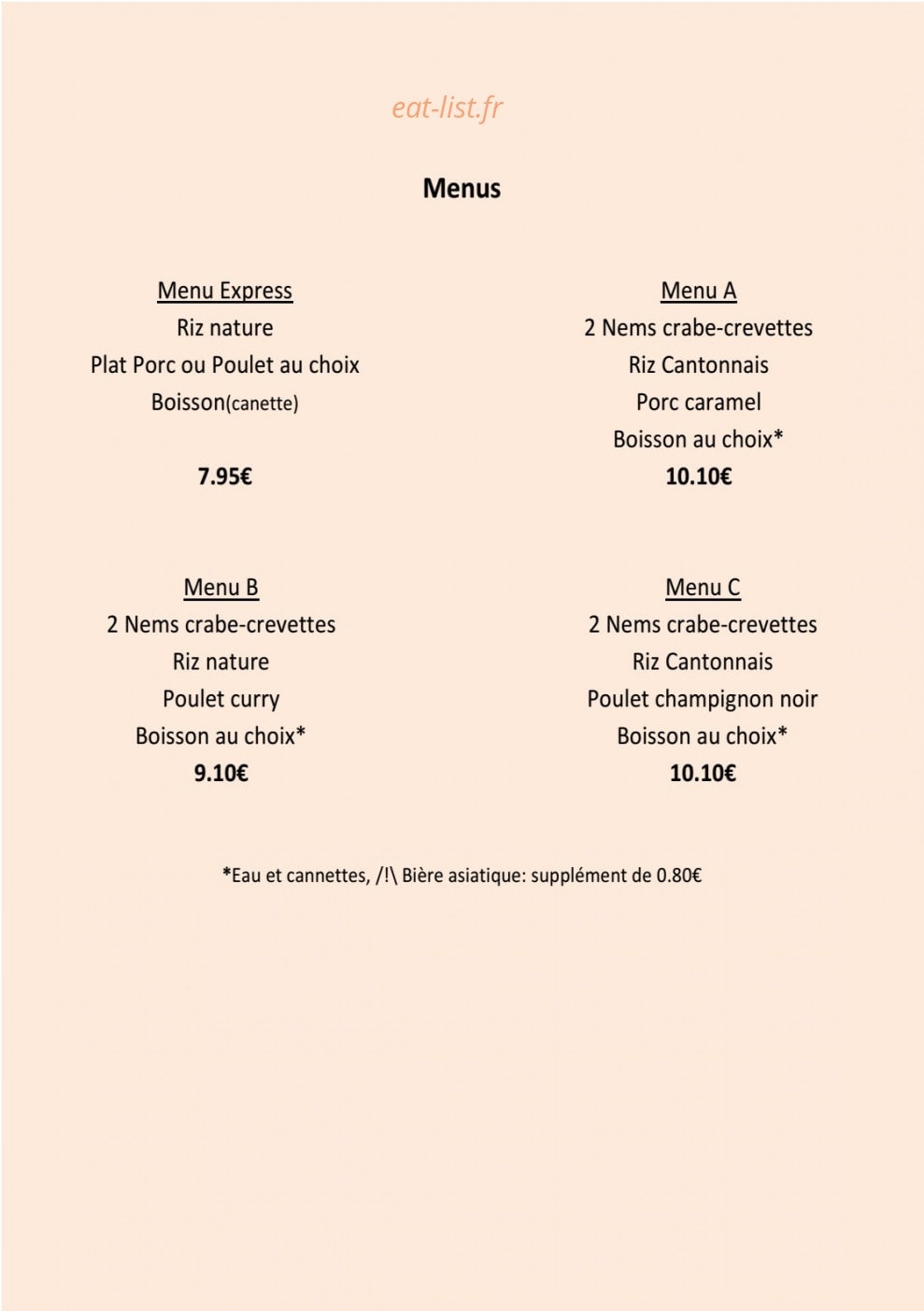 Kim Hi Traiteur — carte page 3