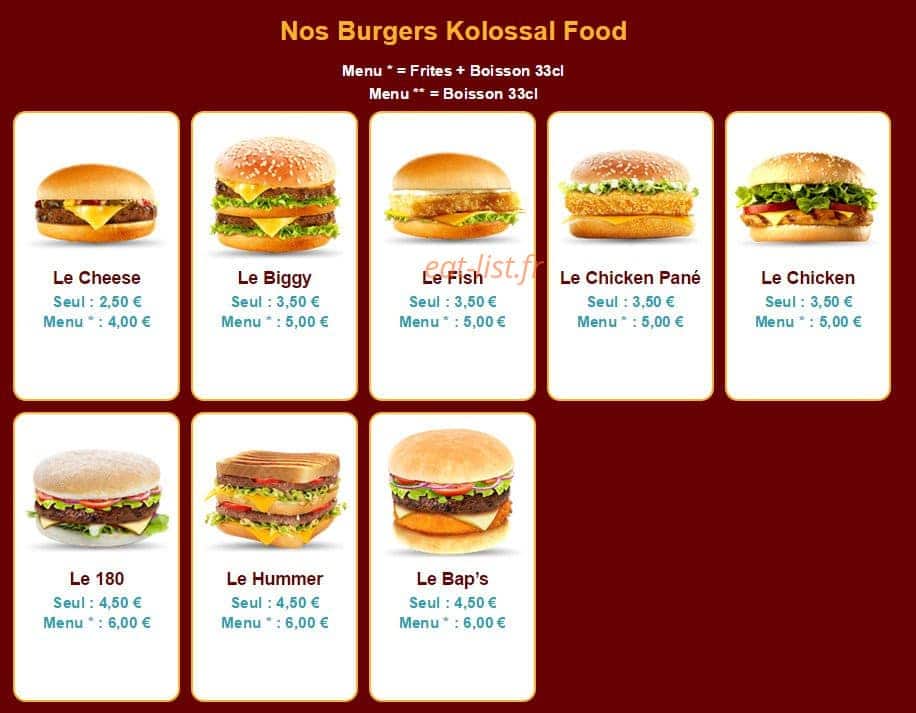 Kolossal — carte page 1
