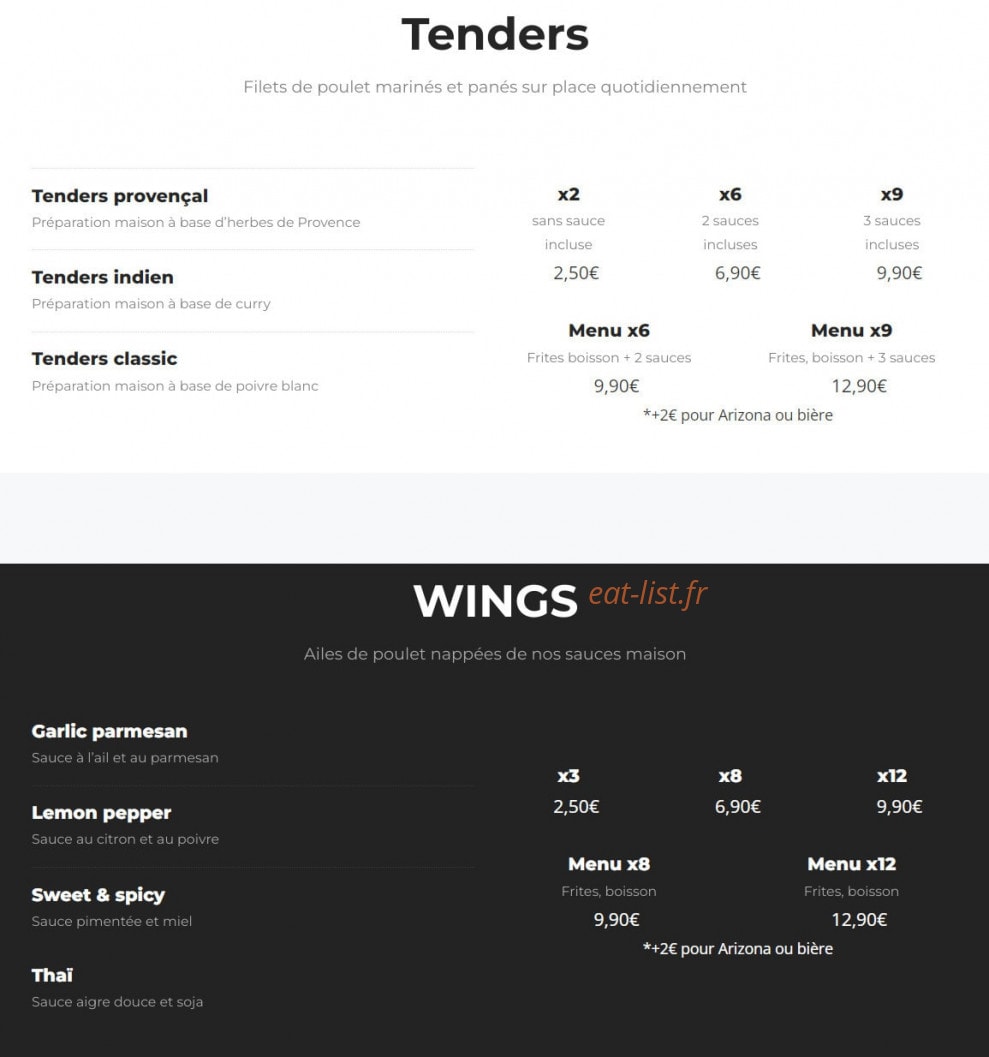 Krispy's — carte page 1