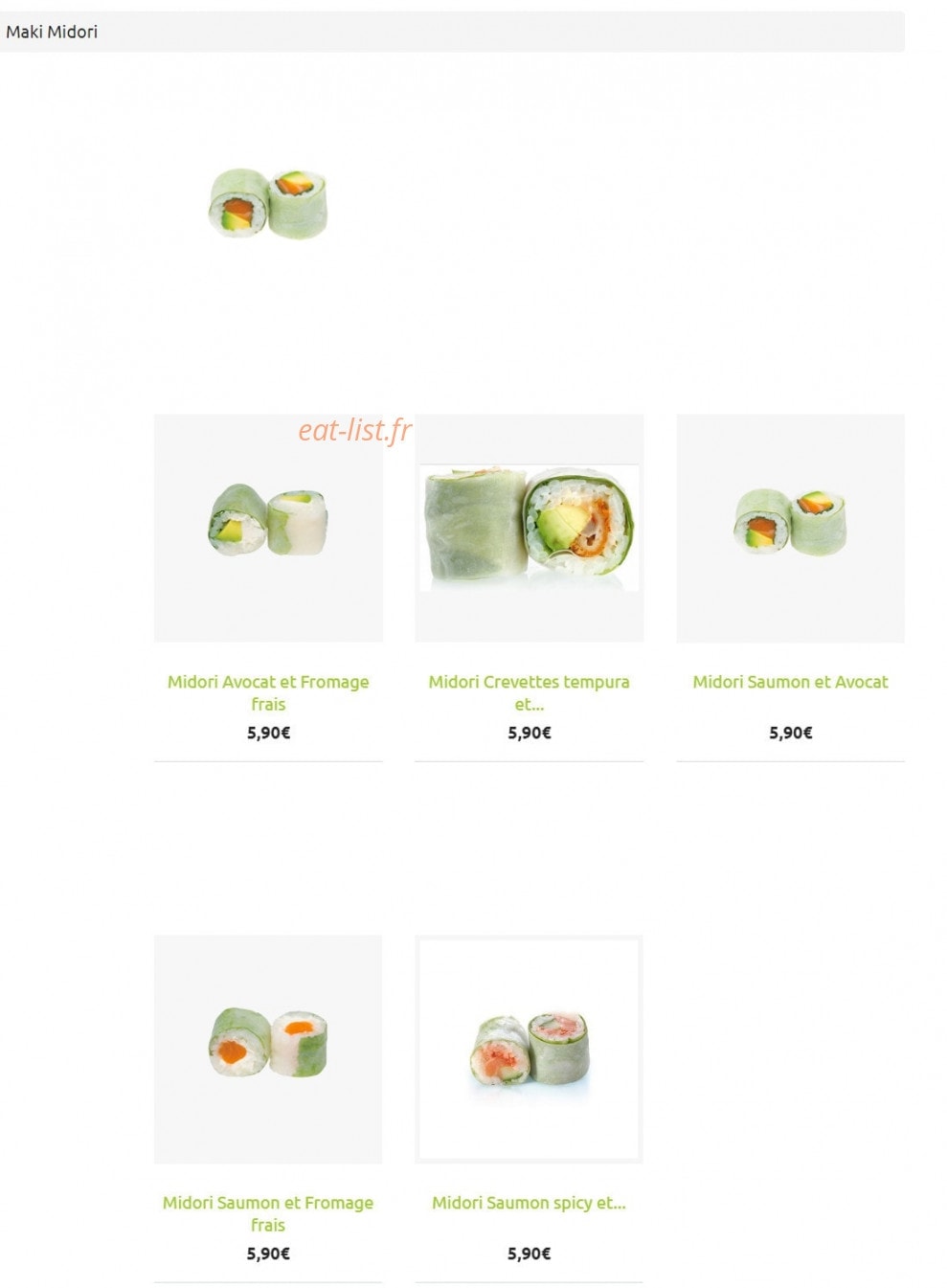 L'Atelier du Sushi — carte page 4