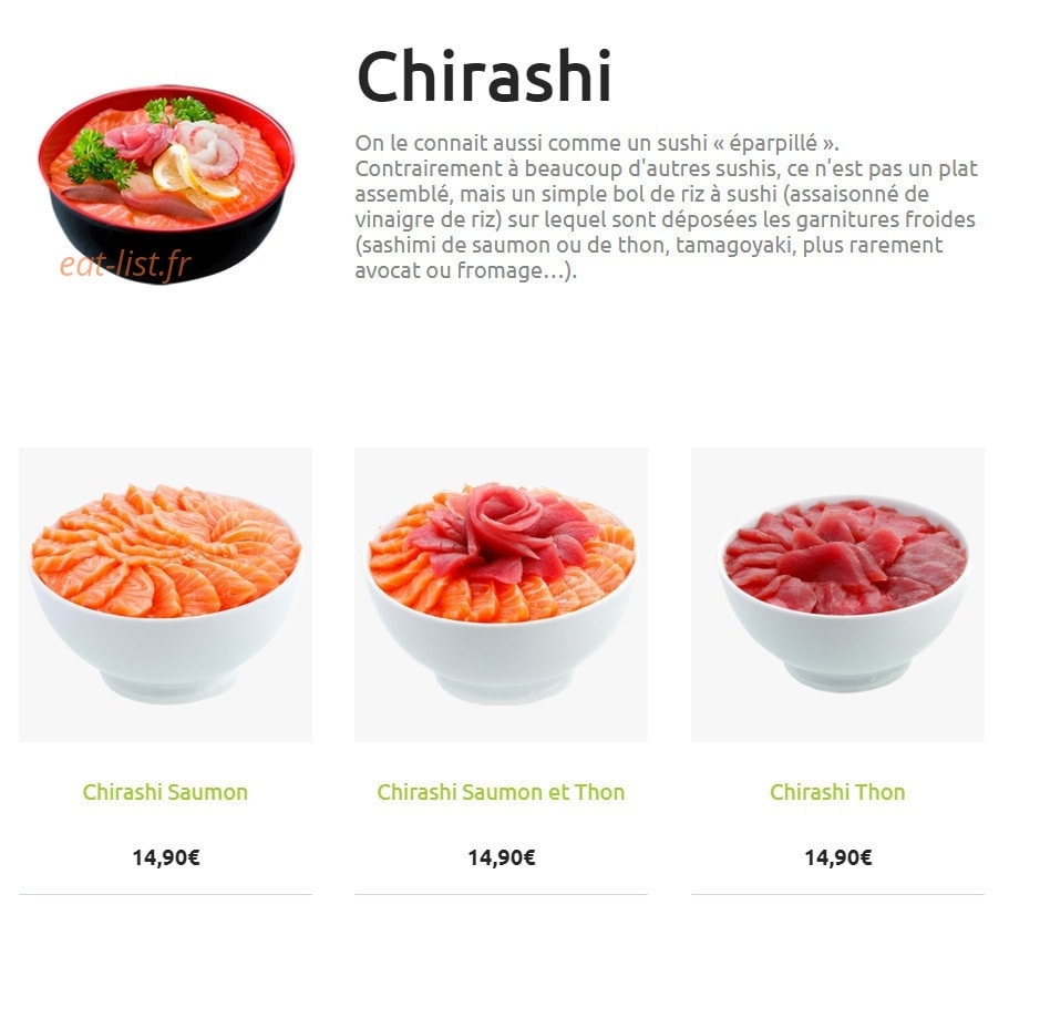 L'Atelier du Sushi — carte page 8