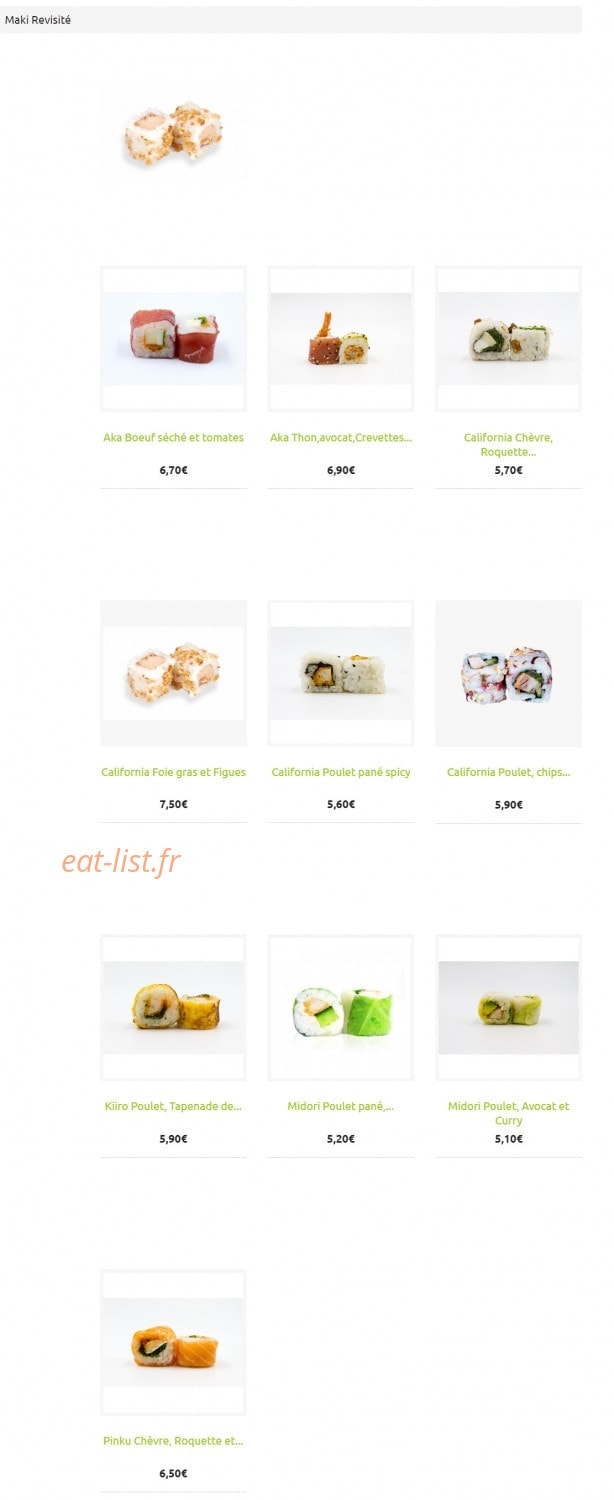 L'Atelier du Sushi — carte page 7