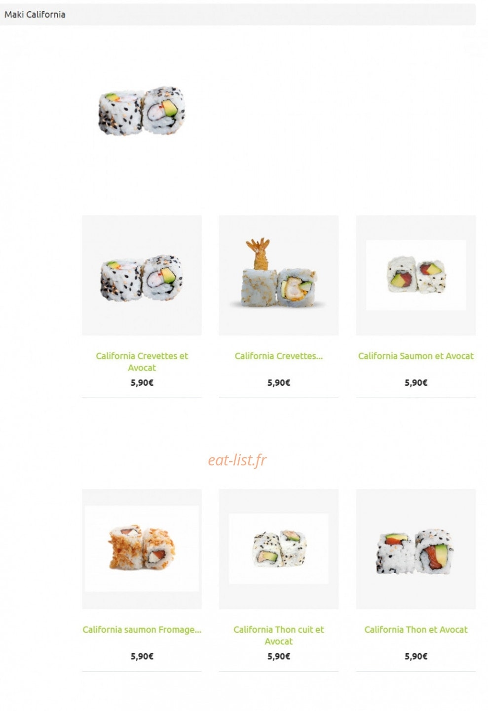 L'Atelier du Sushi — carte page 3