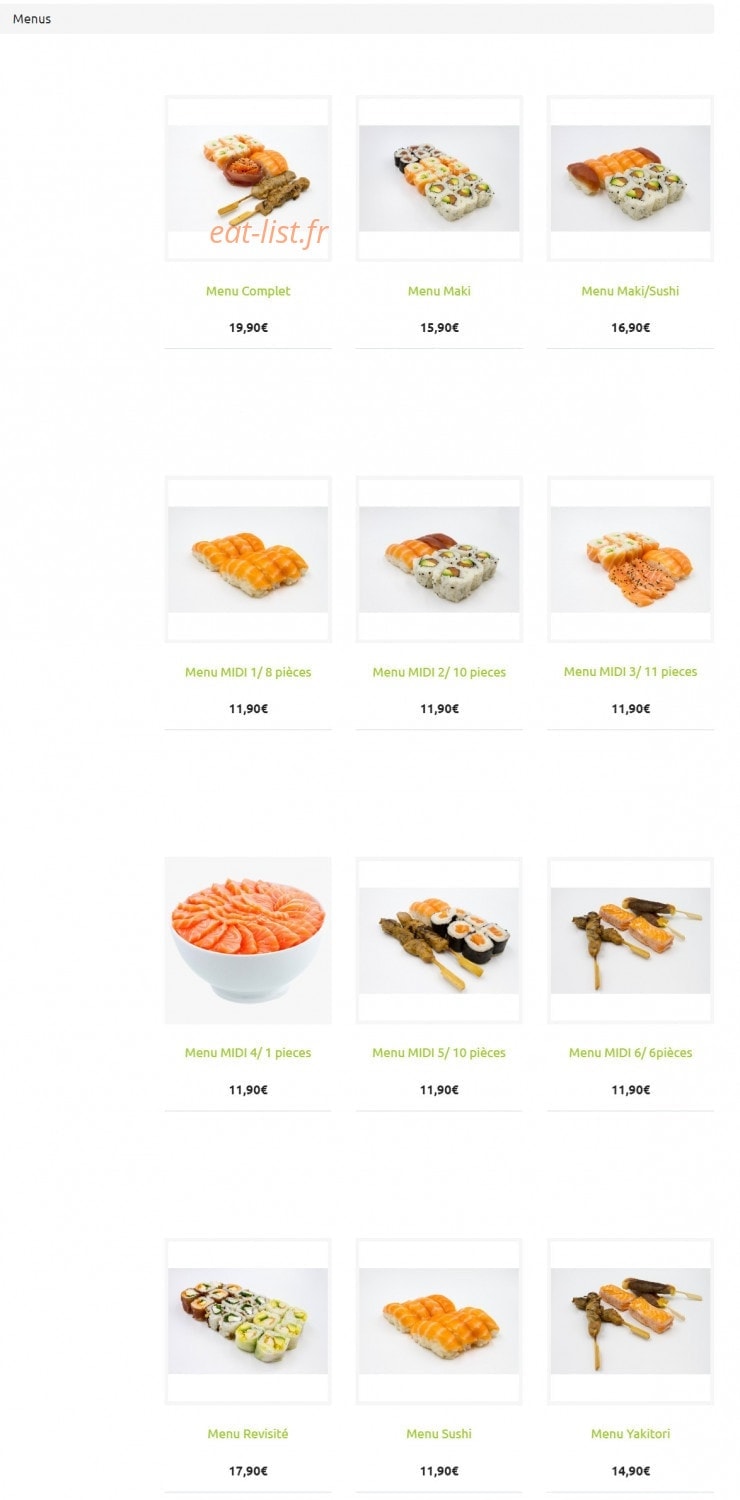 L'Atelier du Sushi — carte page 14