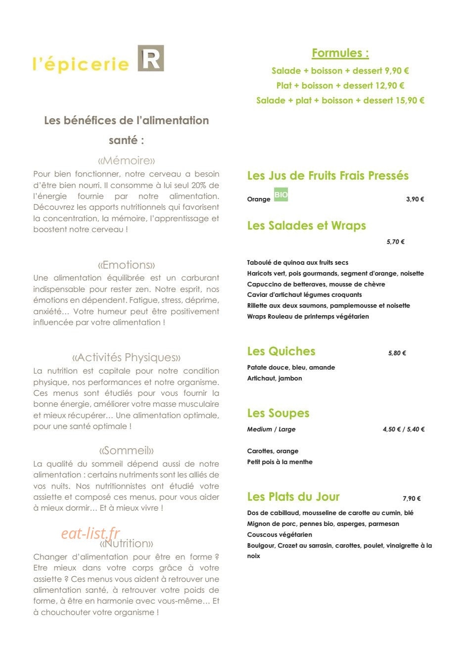 L'épicerie R — carte page 2