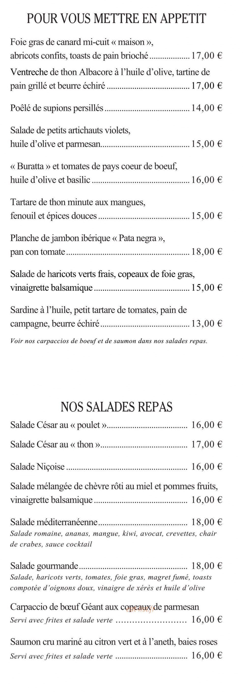 La Brasserie Du Théâtre — carte page 2