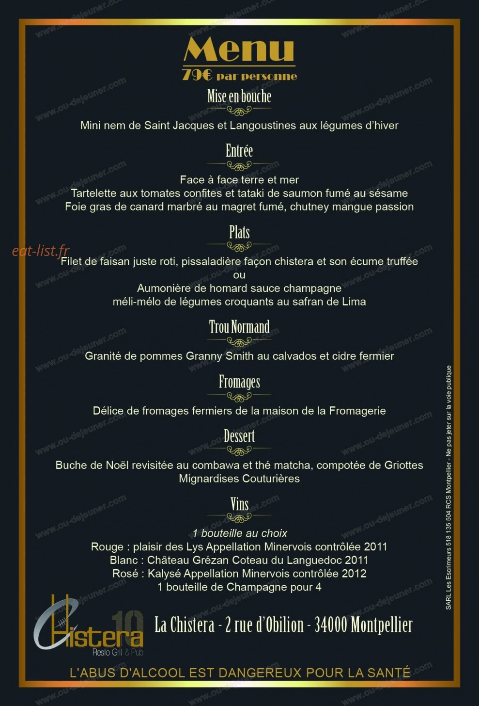 La chistera — carte page 1