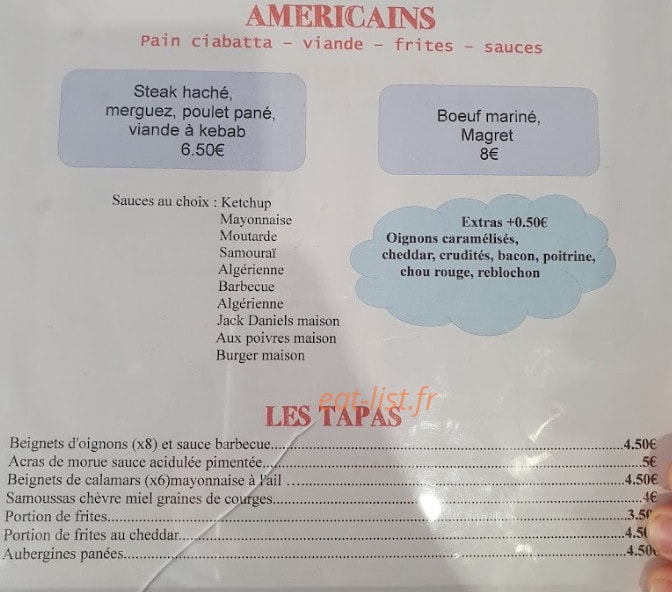 La Cuisine de Mila — carte page 1